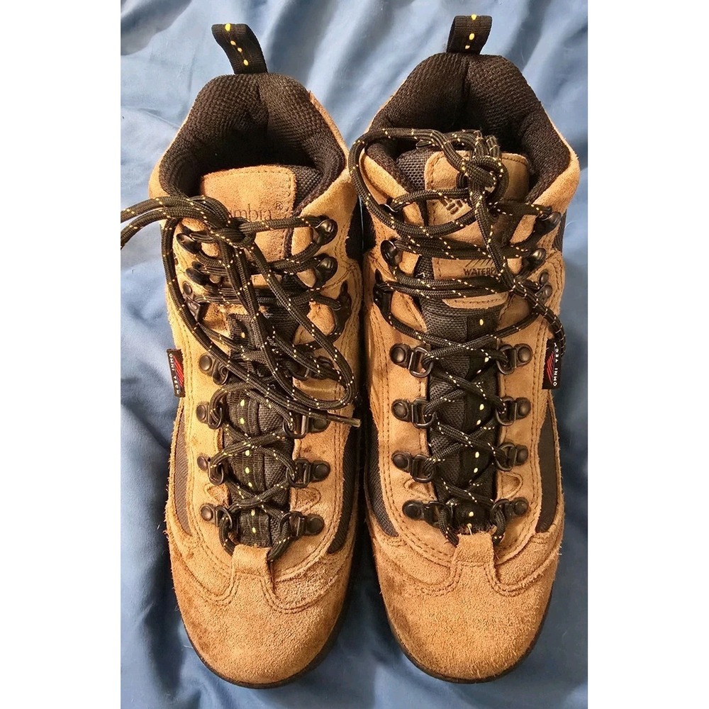 Columbia Copper River Hiking Boots Sz 9 Brn Leather‎ OmniTech Waterproof